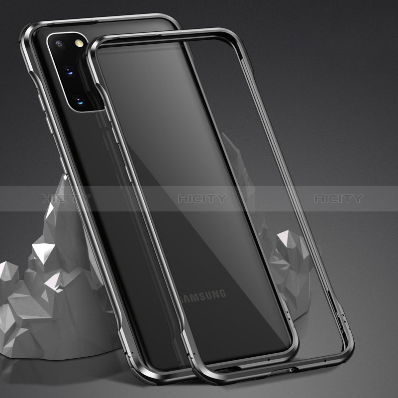 Coque Rebord Bumper Luxe Aluminum Metal Miroir 360 Degres Housse Etui Aimant LK4 pour Samsung Galaxy S20 5G Noir Plus