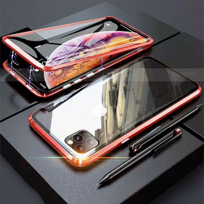 Coque Rebord Bumper Luxe Aluminum Metal Miroir 360 Degres Housse Etui Aimant M01 pour Apple iPhone 11 Pro Max Plus