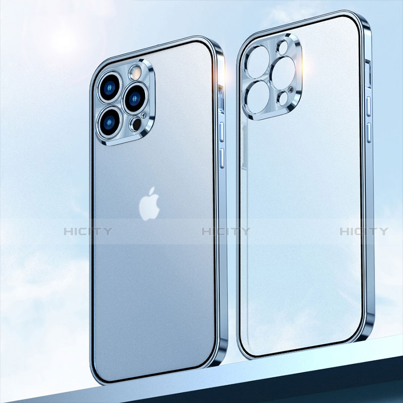 Coque Rebord Bumper Luxe Aluminum Metal Miroir 360 Degres Housse Etui Aimant M01 pour Apple iPhone 13 Pro Max Plus