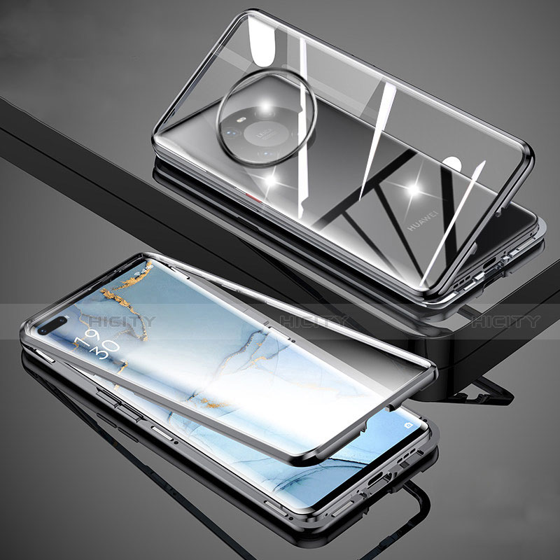 Coque Rebord Bumper Luxe Aluminum Metal Miroir 360 Degres Housse Etui Aimant M01 pour Huawei Mate 40E Pro 5G Plus