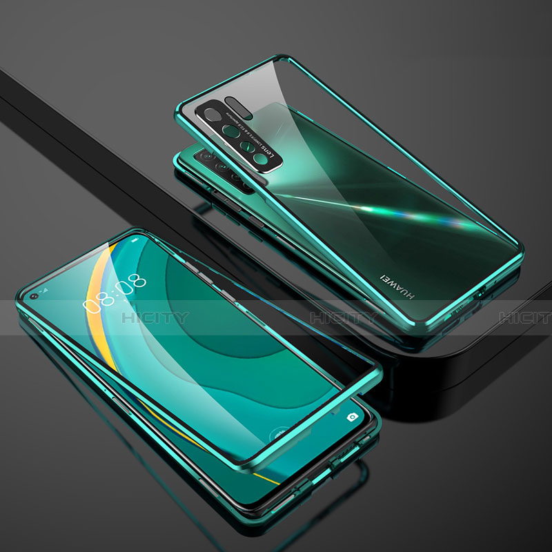 Coque Rebord Bumper Luxe Aluminum Metal Miroir 360 Degres Housse Etui Aimant M01 pour Huawei Nova 7 SE 5G Vert Plus