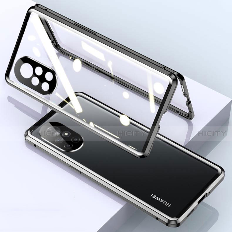 Coque Rebord Bumper Luxe Aluminum Metal Miroir 360 Degres Housse Etui Aimant M01 pour Huawei Nova 8 5G Noir Plus