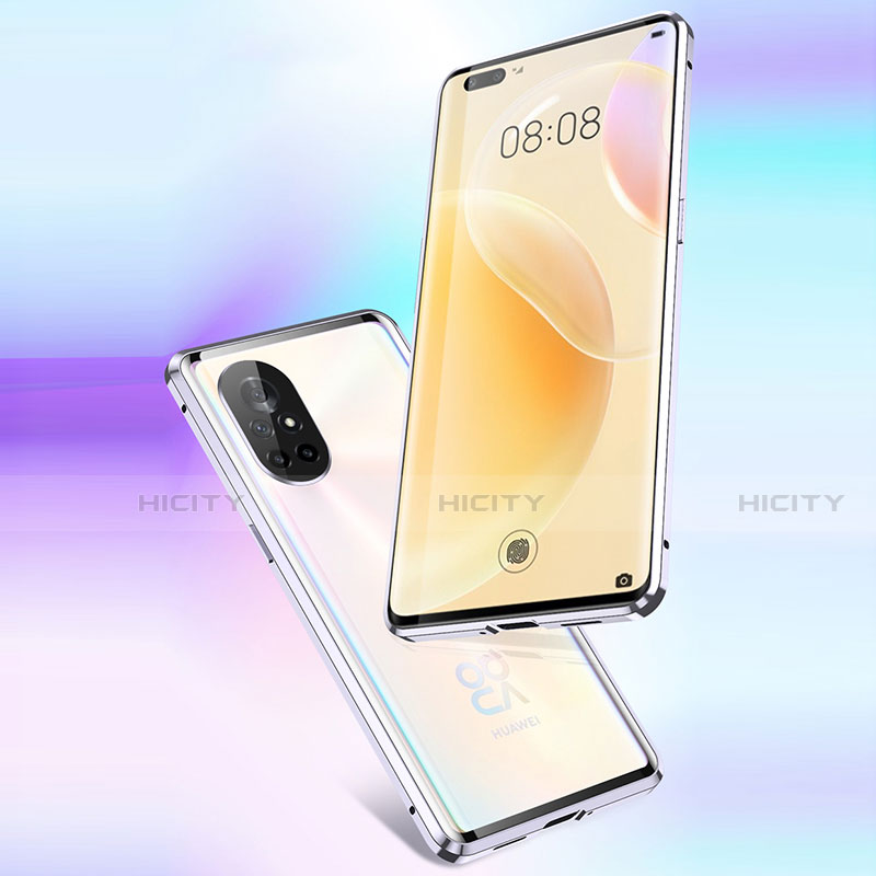 Coque Rebord Bumper Luxe Aluminum Metal Miroir 360 Degres Housse Etui Aimant M01 pour Huawei Nova 8 Pro 5G Plus