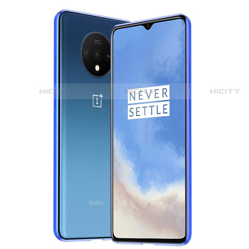 Coque Rebord Bumper Luxe Aluminum Metal Miroir 360 Degres Housse Etui Aimant M01 pour OnePlus 7T Bleu Plus