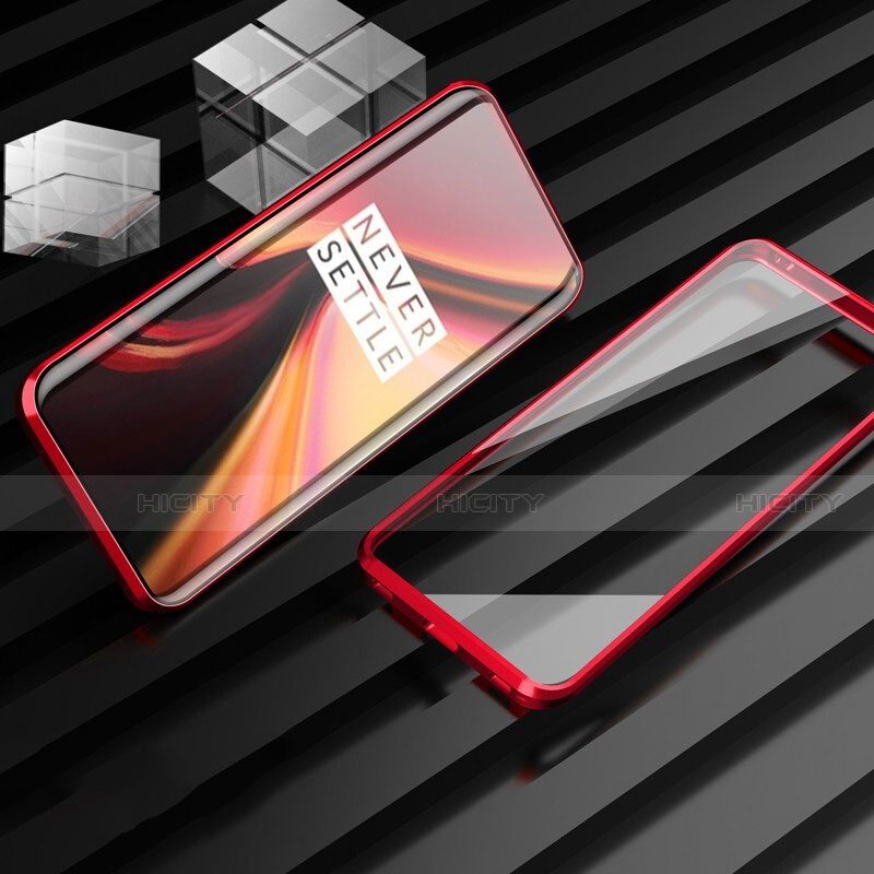 Coque Rebord Bumper Luxe Aluminum Metal Miroir 360 Degres Housse Etui Aimant M01 pour OnePlus 7T Pro 5G Plus