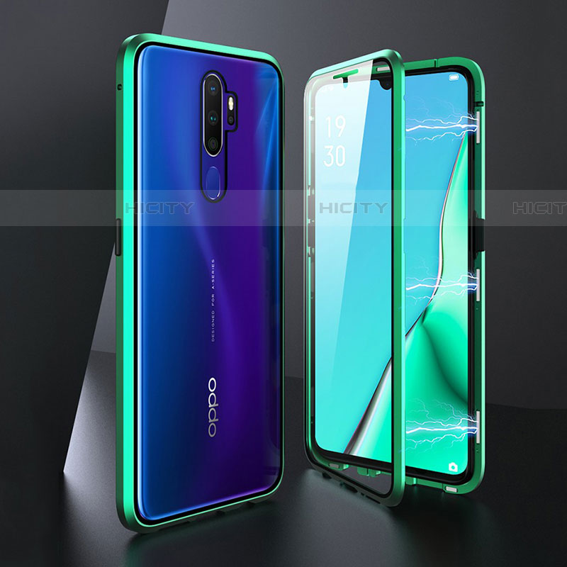 Coque Rebord Bumper Luxe Aluminum Metal Miroir 360 Degres Housse Etui Aimant M01 pour Oppo A11 Plus