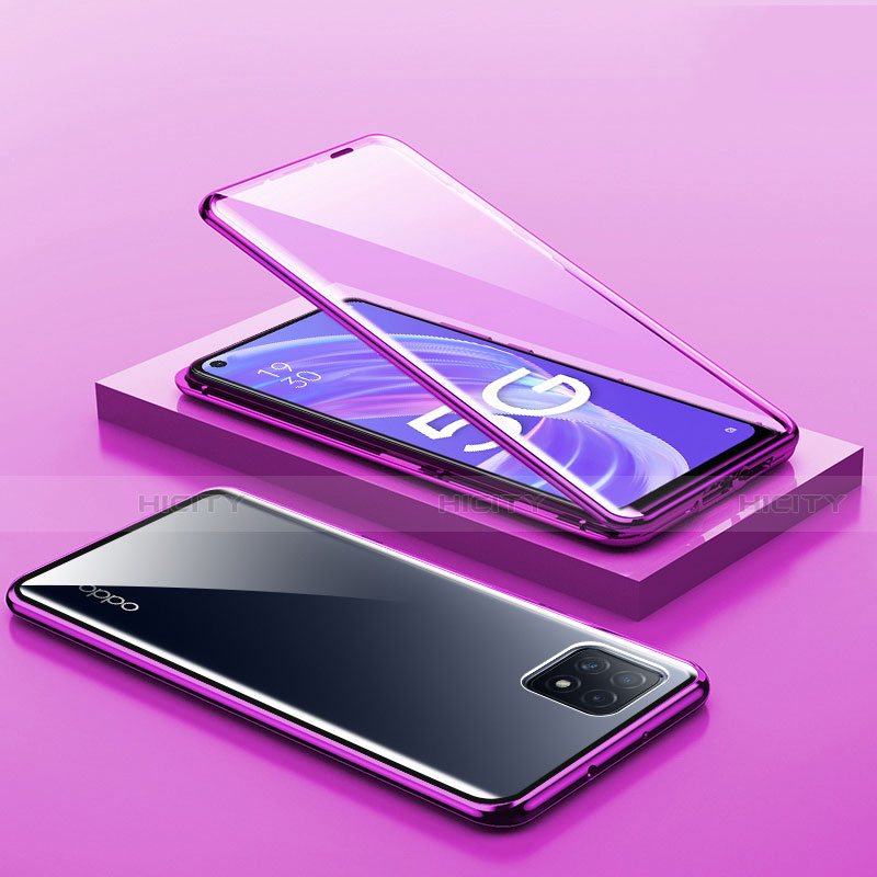 Coque Rebord Bumper Luxe Aluminum Metal Miroir 360 Degres Housse Etui Aimant M01 pour Oppo A72 5G Plus