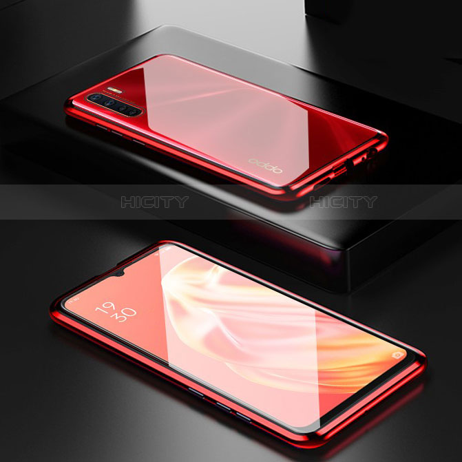 Coque Rebord Bumper Luxe Aluminum Metal Miroir 360 Degres Housse Etui Aimant M01 pour Oppo A91 Plus