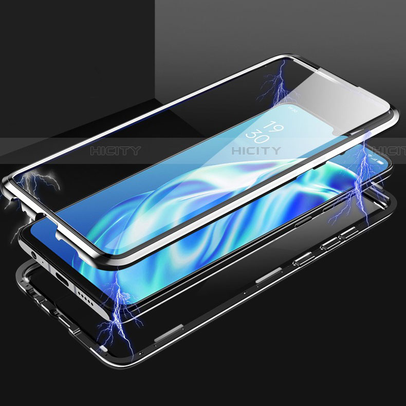 Coque Rebord Bumper Luxe Aluminum Metal Miroir 360 Degres Housse Etui Aimant M01 pour Oppo A91 Plus