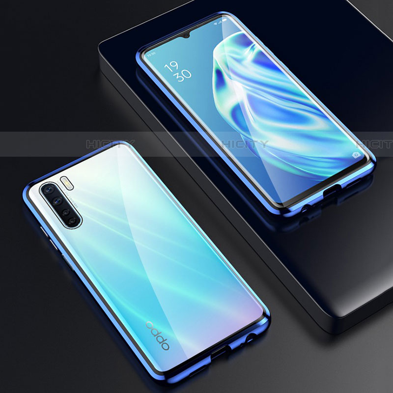 Coque Rebord Bumper Luxe Aluminum Metal Miroir 360 Degres Housse Etui Aimant M01 pour Oppo A91 Plus