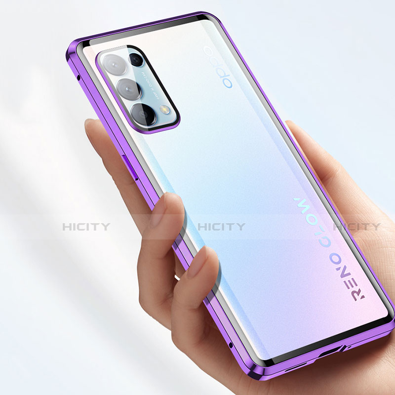 Coque Rebord Bumper Luxe Aluminum Metal Miroir 360 Degres Housse Etui Aimant M01 pour Oppo Find X3 Lite 5G Plus