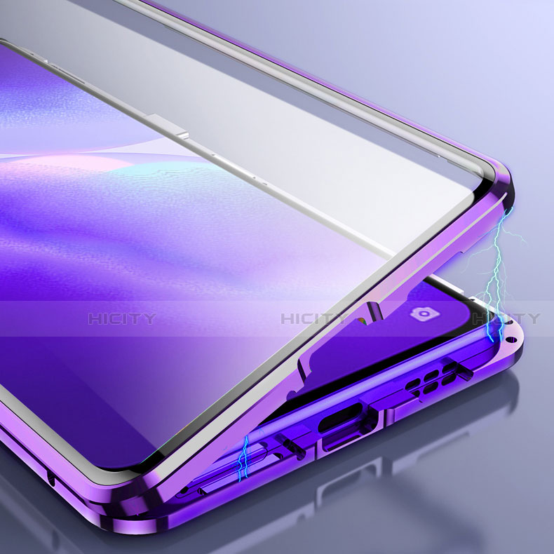 Coque Rebord Bumper Luxe Aluminum Metal Miroir 360 Degres Housse Etui Aimant M01 pour Oppo Find X3 Lite 5G Plus