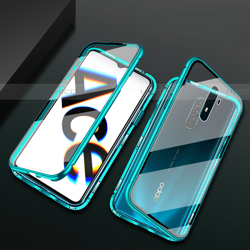 Coque Rebord Bumper Luxe Aluminum Metal Miroir 360 Degres Housse Etui Aimant M01 pour Oppo Reno Ace Plus