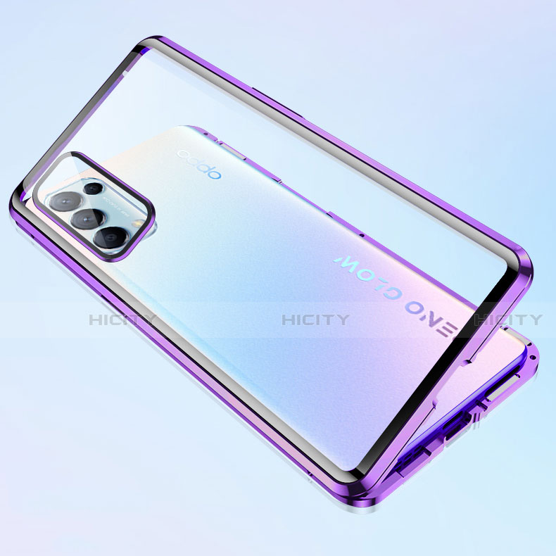 Coque Rebord Bumper Luxe Aluminum Metal Miroir 360 Degres Housse Etui Aimant M01 pour Oppo Reno5 5G Plus