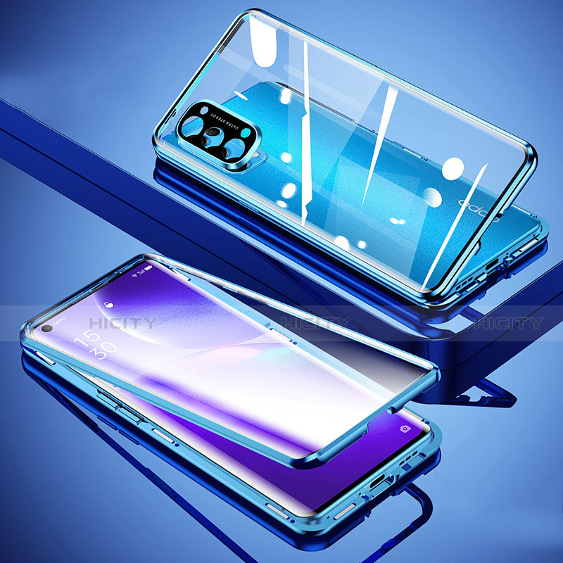 Coque Rebord Bumper Luxe Aluminum Metal Miroir 360 Degres Housse Etui Aimant M01 pour Oppo Reno5 Pro 5G Plus