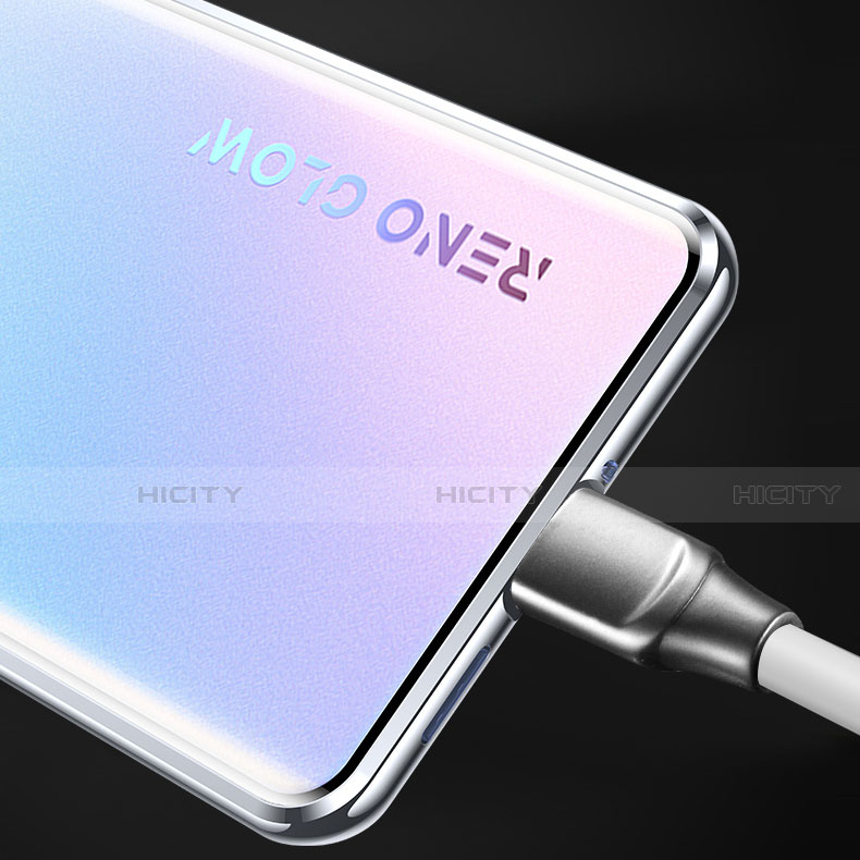 Coque Rebord Bumper Luxe Aluminum Metal Miroir 360 Degres Housse Etui Aimant M01 pour Oppo Reno5 Pro 5G Plus