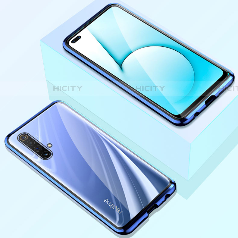 Coque Rebord Bumper Luxe Aluminum Metal Miroir 360 Degres Housse Etui Aimant M01 pour Realme X50t 5G Plus