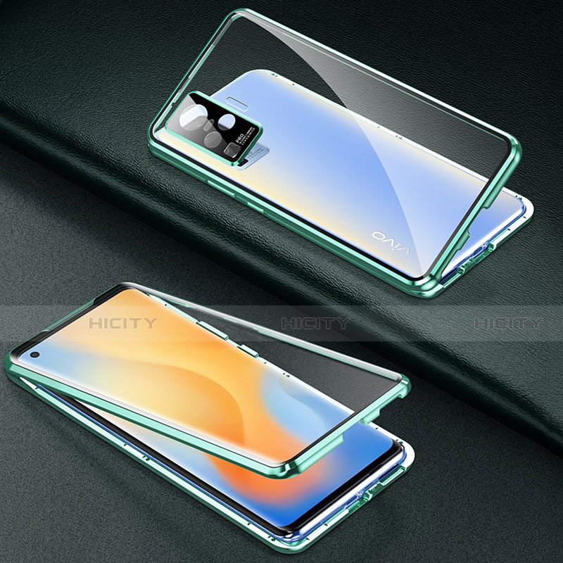 Coque Rebord Bumper Luxe Aluminum Metal Miroir 360 Degres Housse Etui Aimant M01 pour Vivo X51 5G Plus