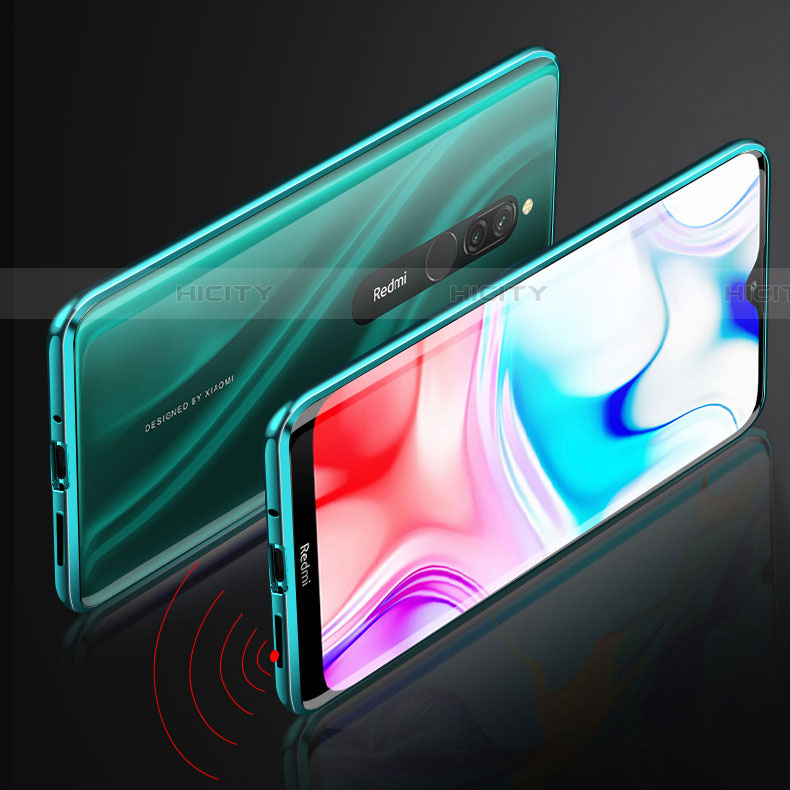 Coque Rebord Bumper Luxe Aluminum Metal Miroir 360 Degres Housse Etui Aimant M01 pour Xiaomi Redmi 8 Plus