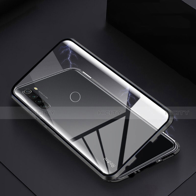 Coque Rebord Bumper Luxe Aluminum Metal Miroir 360 Degres Housse Etui Aimant M01 pour Xiaomi Redmi Note 8 (2021) Noir Plus