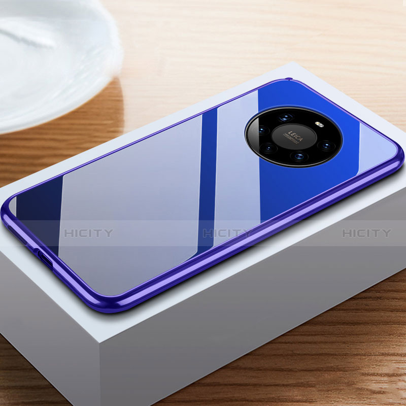 Coque Rebord Bumper Luxe Aluminum Metal Miroir 360 Degres Housse Etui Aimant M02 pour Huawei Mate 40 Pro+ Plus Plus