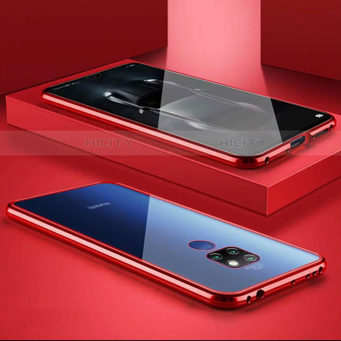 Coque Rebord Bumper Luxe Aluminum Metal Miroir 360 Degres Housse Etui Aimant M02 pour Huawei Nova 5i Pro Rouge Plus