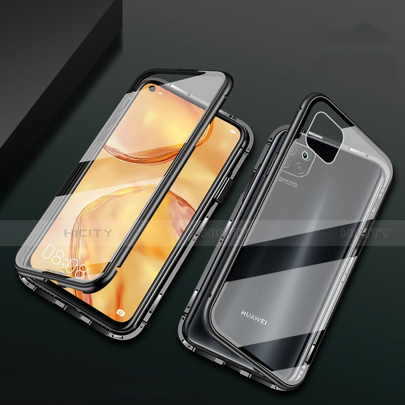 Coque Rebord Bumper Luxe Aluminum Metal Miroir 360 Degres Housse Etui Aimant M02 pour Huawei Nova 6 SE Plus