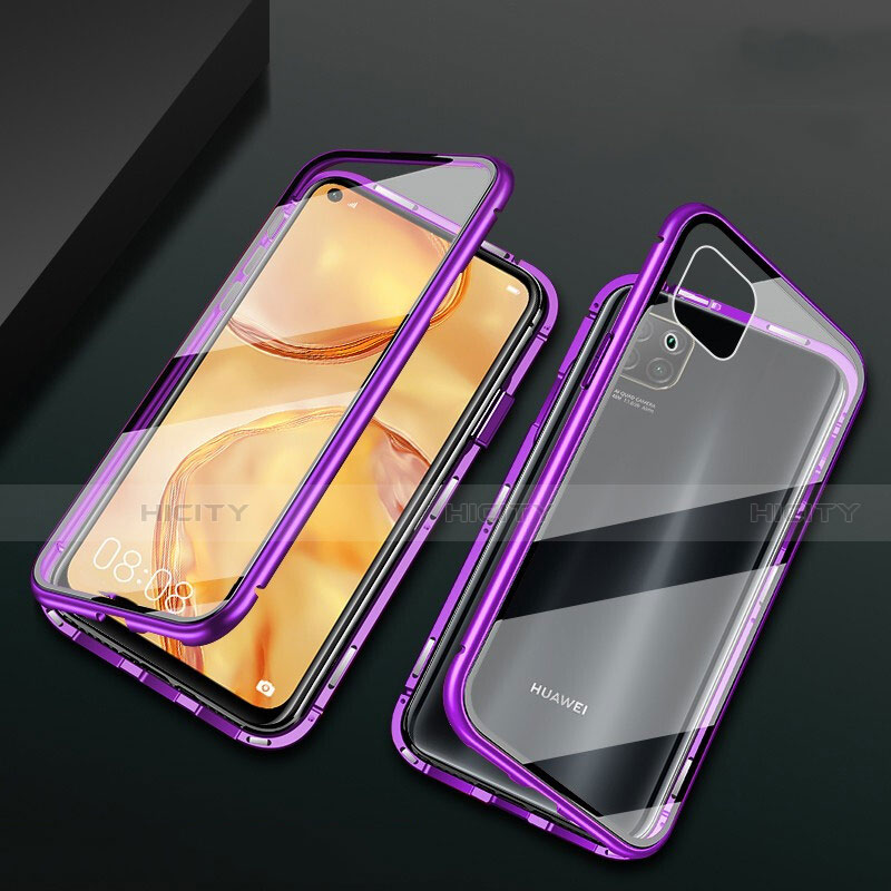 Coque Rebord Bumper Luxe Aluminum Metal Miroir 360 Degres Housse Etui Aimant M02 pour Huawei Nova 6 SE Plus