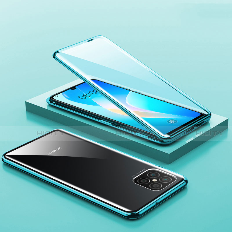 Coque Rebord Bumper Luxe Aluminum Metal Miroir 360 Degres Housse Etui Aimant M02 pour Huawei Nova 8 SE 5G Vert Plus