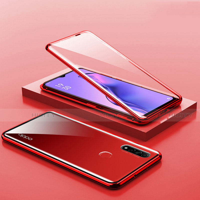 Coque Rebord Bumper Luxe Aluminum Metal Miroir 360 Degres Housse Etui Aimant M02 pour Oppo A8 Plus