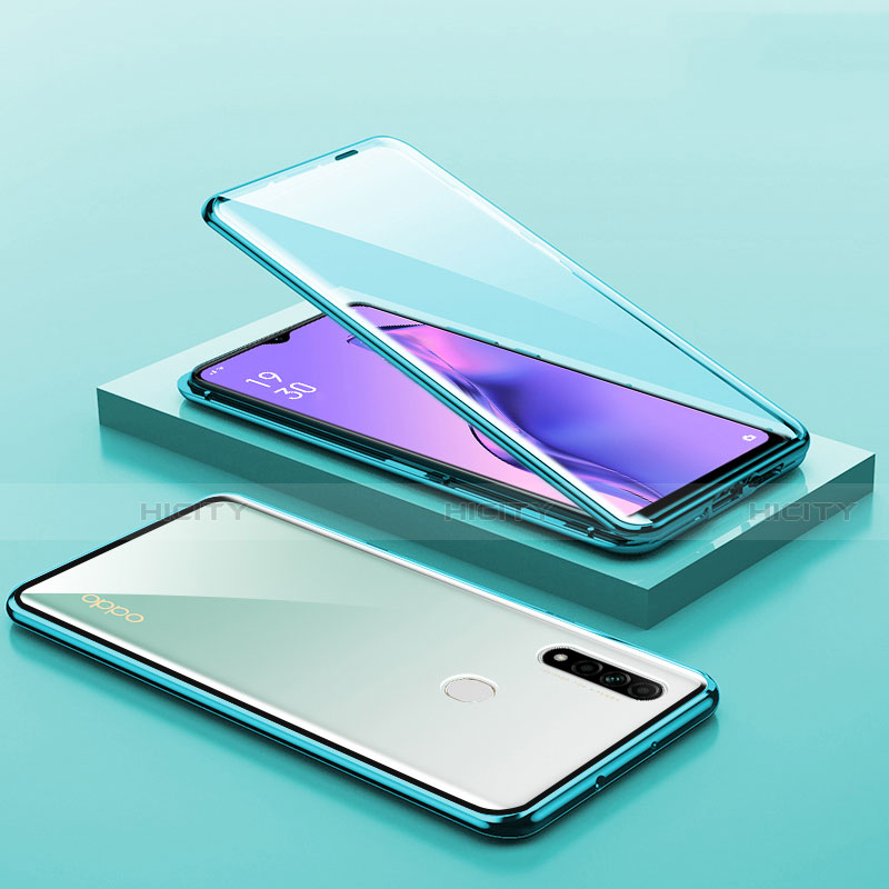 Coque Rebord Bumper Luxe Aluminum Metal Miroir 360 Degres Housse Etui Aimant M02 pour Oppo A8 Plus