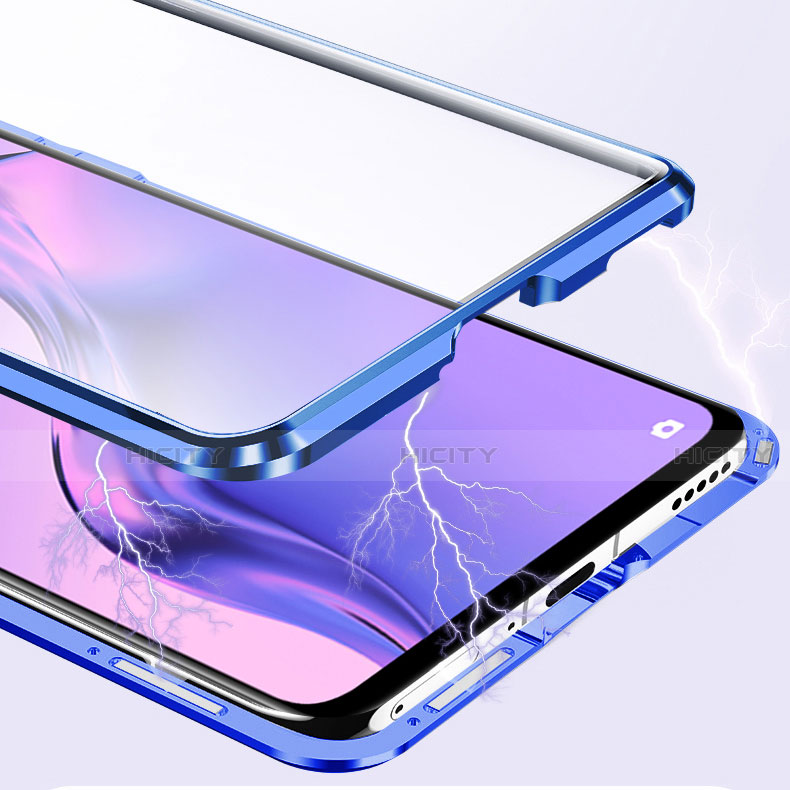 Coque Rebord Bumper Luxe Aluminum Metal Miroir 360 Degres Housse Etui Aimant M02 pour Oppo A8 Plus