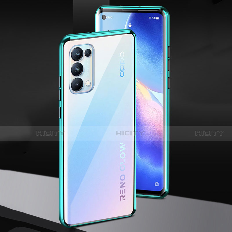 Coque Rebord Bumper Luxe Aluminum Metal Miroir 360 Degres Housse Etui Aimant M02 pour Oppo Reno5 5G Plus