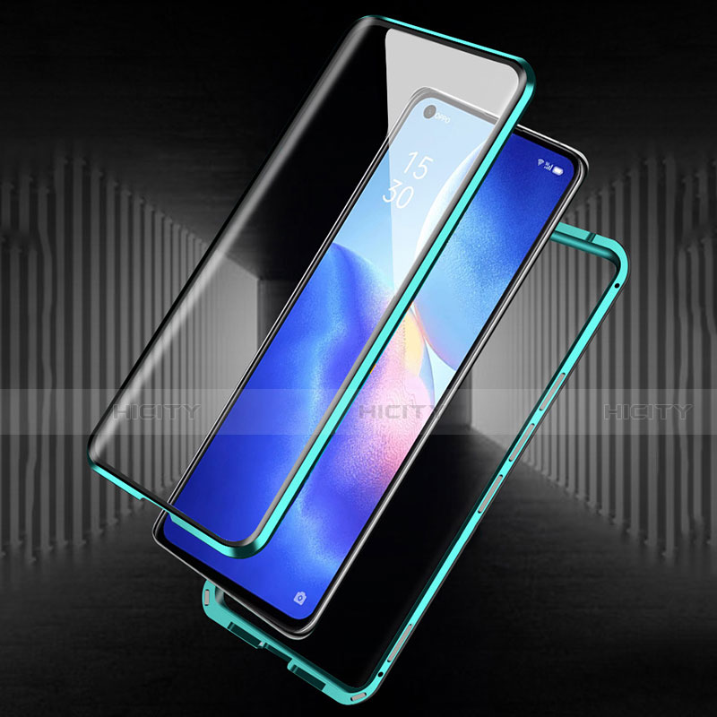 Coque Rebord Bumper Luxe Aluminum Metal Miroir 360 Degres Housse Etui Aimant M02 pour Oppo Reno5 5G Plus