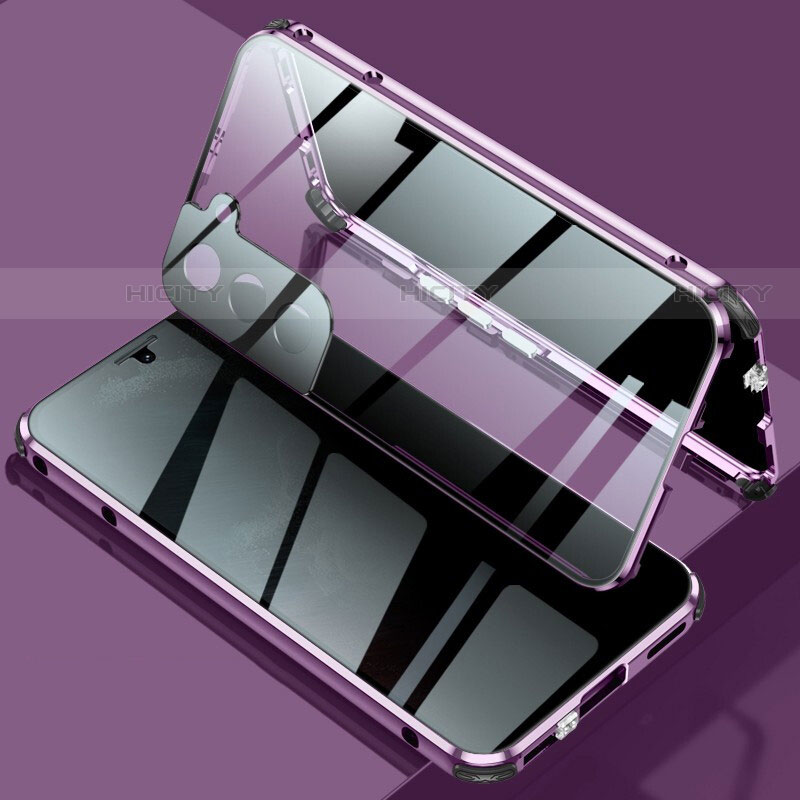 Coque Rebord Bumper Luxe Aluminum Metal Miroir 360 Degres Housse Etui Aimant M02 pour Samsung Galaxy S21 FE 5G Plus