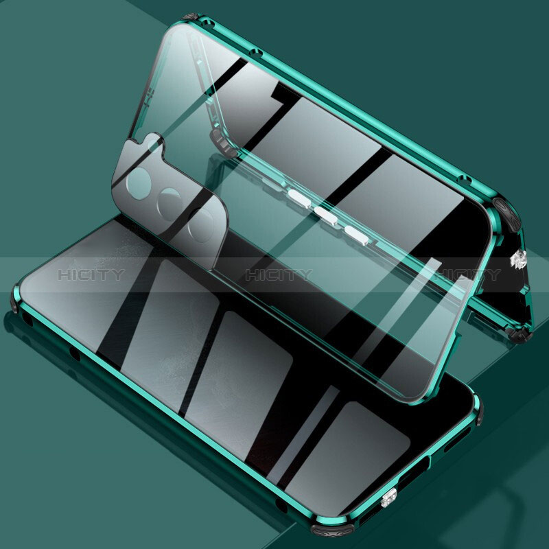 Coque Rebord Bumper Luxe Aluminum Metal Miroir 360 Degres Housse Etui Aimant M02 pour Samsung Galaxy S24 Plus 5G Plus