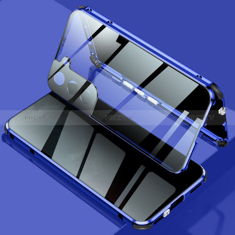 Coque Rebord Bumper Luxe Aluminum Metal Miroir 360 Degres Housse Etui Aimant M02 pour Samsung Galaxy S25 5G Plus