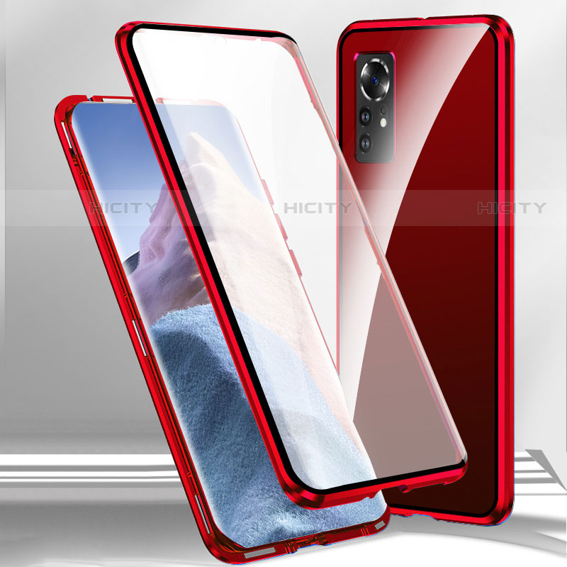 Coque Rebord Bumper Luxe Aluminum Metal Miroir 360 Degres Housse Etui Aimant M02 pour Xiaomi Mi 12S Pro 5G Rouge Plus