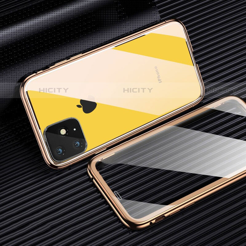 Coque Rebord Bumper Luxe Aluminum Metal Miroir 360 Degres Housse Etui Aimant M03 pour Apple iPhone 11 Pro Plus