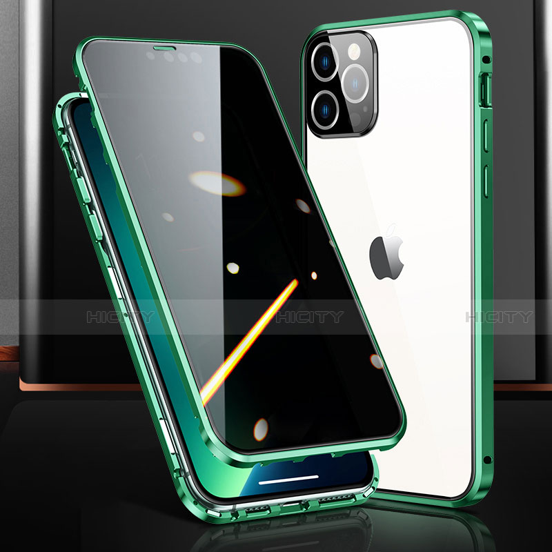 Coque Rebord Bumper Luxe Aluminum Metal Miroir 360 Degres Housse Etui Aimant M03 pour Apple iPhone 13 Pro Max Plus