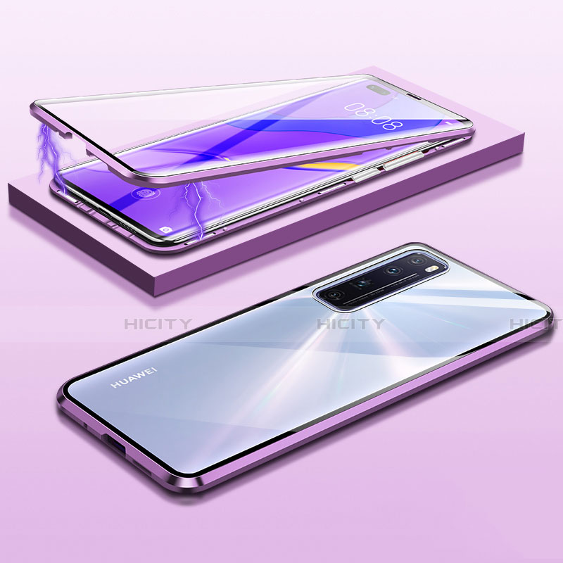 Coque Rebord Bumper Luxe Aluminum Metal Miroir 360 Degres Housse Etui Aimant M03 pour Huawei Nova 7 Pro 5G Plus