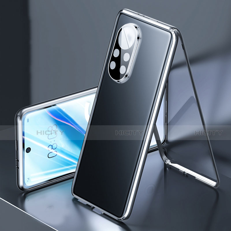 Coque Rebord Bumper Luxe Aluminum Metal Miroir 360 Degres Housse Etui Aimant M03 pour Huawei Nova 8 5G Noir Plus