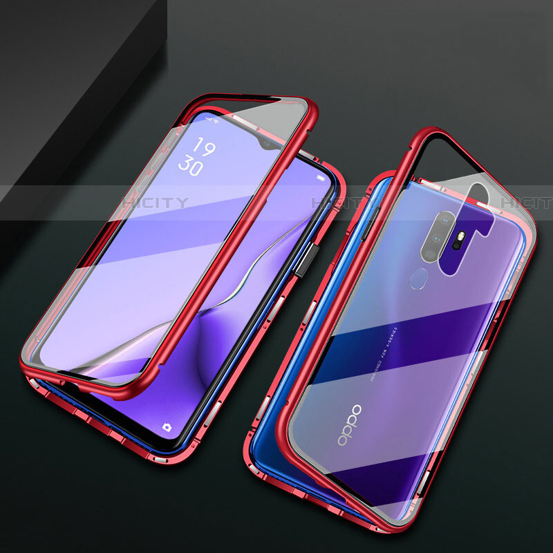 Coque Rebord Bumper Luxe Aluminum Metal Miroir 360 Degres Housse Etui Aimant M03 pour Oppo A11 Plus