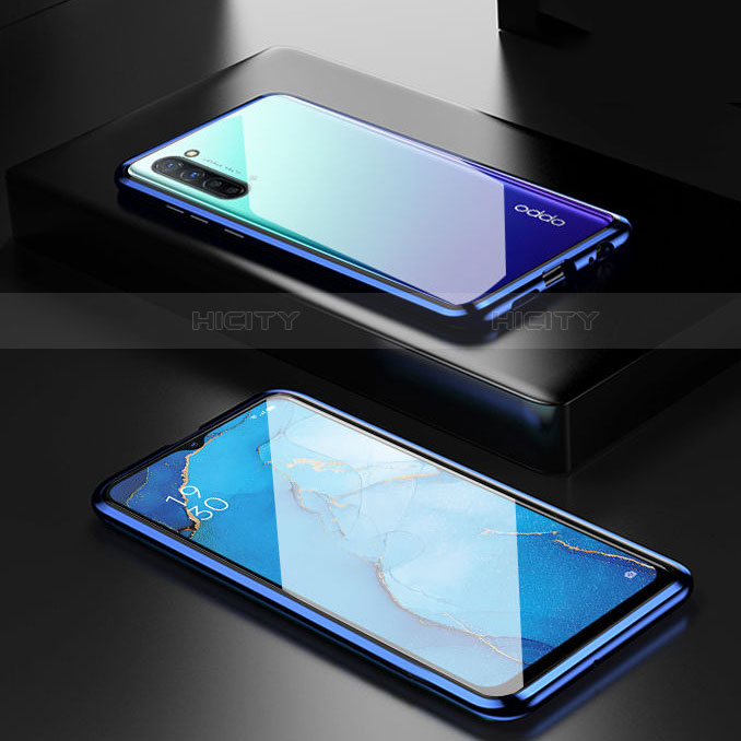 Coque Rebord Bumper Luxe Aluminum Metal Miroir 360 Degres Housse Etui Aimant M03 pour Oppo Find X2 Lite Plus