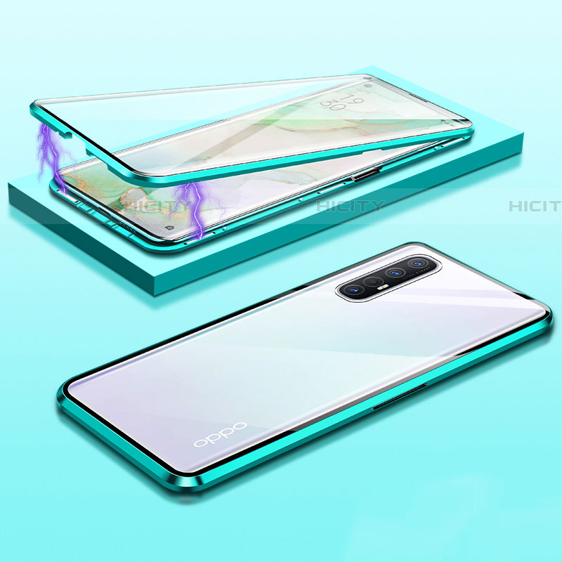 Coque Rebord Bumper Luxe Aluminum Metal Miroir 360 Degres Housse Etui Aimant M03 pour Oppo Reno3 Pro Plus