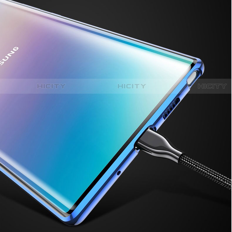 Coque Rebord Bumper Luxe Aluminum Metal Miroir 360 Degres Housse Etui Aimant M03 pour Samsung Galaxy Note 10 Plus 5G Plus