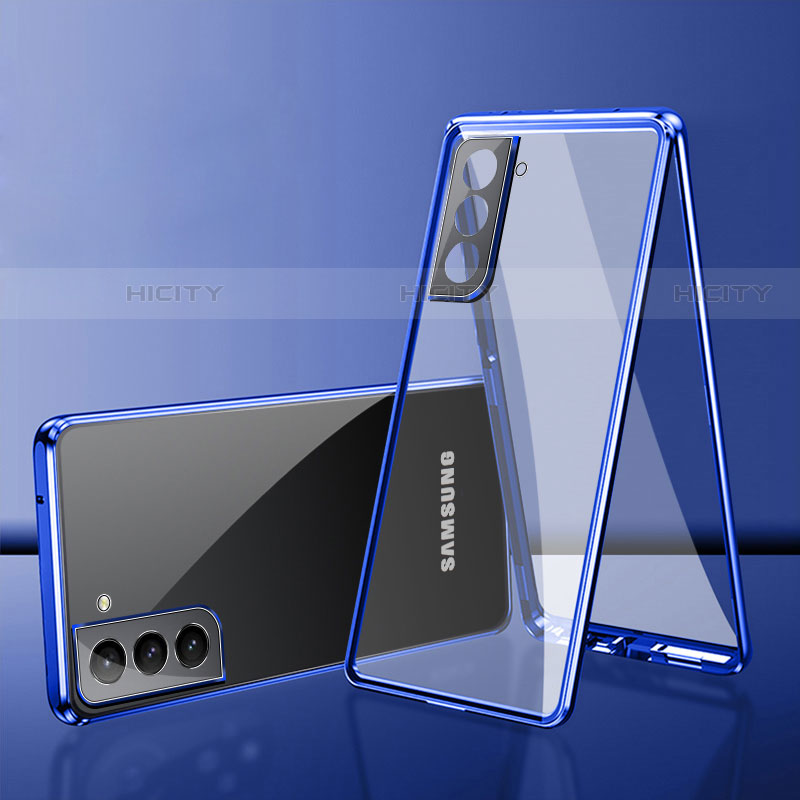 Coque Rebord Bumper Luxe Aluminum Metal Miroir 360 Degres Housse Etui Aimant M03 pour Samsung Galaxy S22 5G Plus