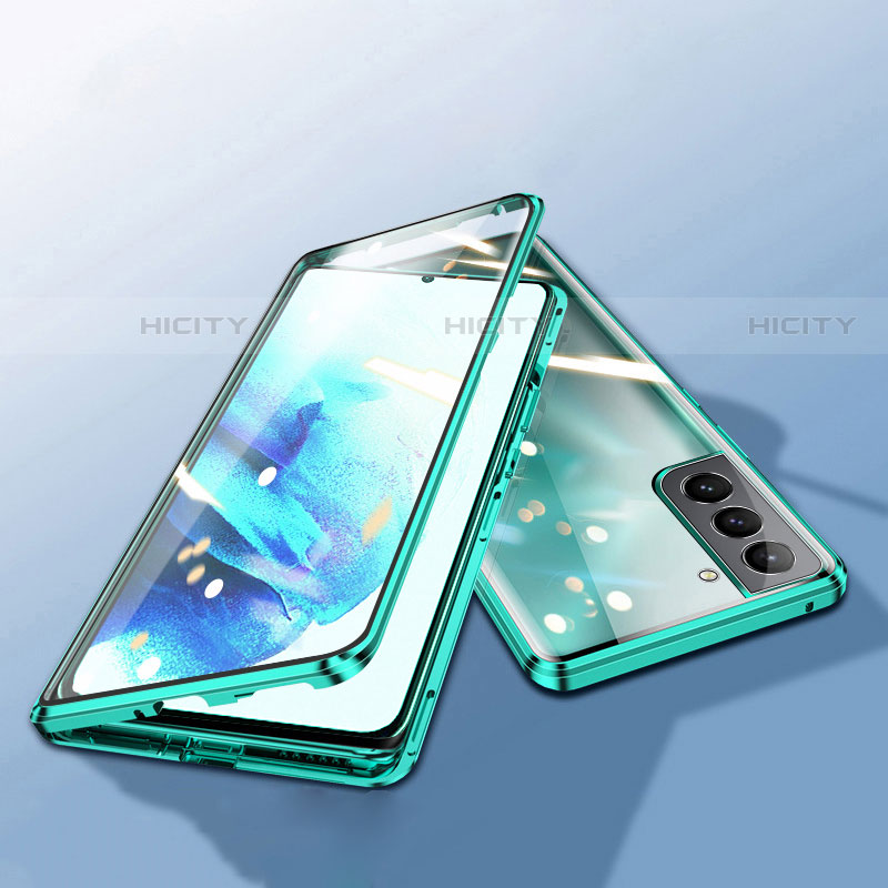 Coque Rebord Bumper Luxe Aluminum Metal Miroir 360 Degres Housse Etui Aimant M03 pour Samsung Galaxy S22 5G Plus