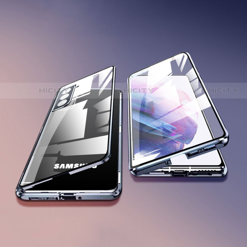 Coque Rebord Bumper Luxe Aluminum Metal Miroir 360 Degres Housse Etui Aimant M03 pour Samsung Galaxy S22 Plus 5G Plus