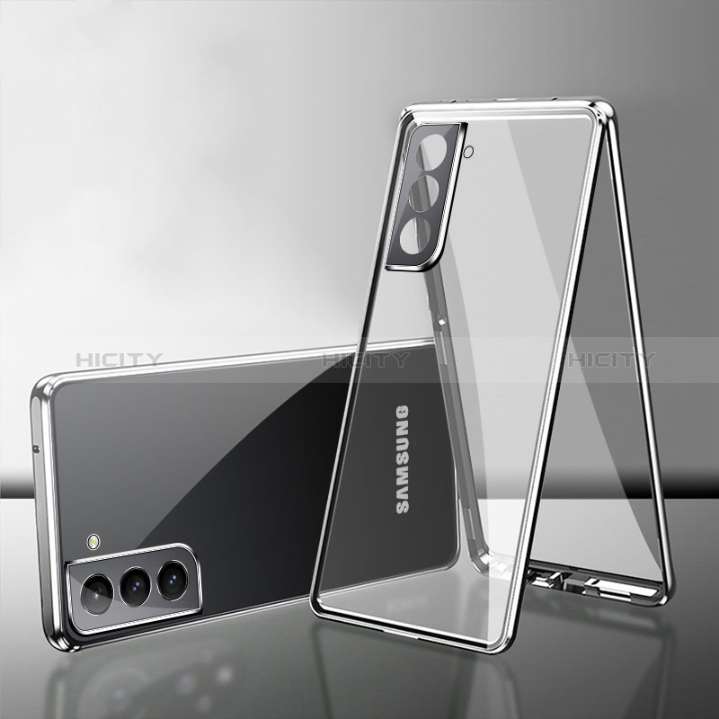 Coque Rebord Bumper Luxe Aluminum Metal Miroir 360 Degres Housse Etui Aimant M03 pour Samsung Galaxy S24 5G Plus